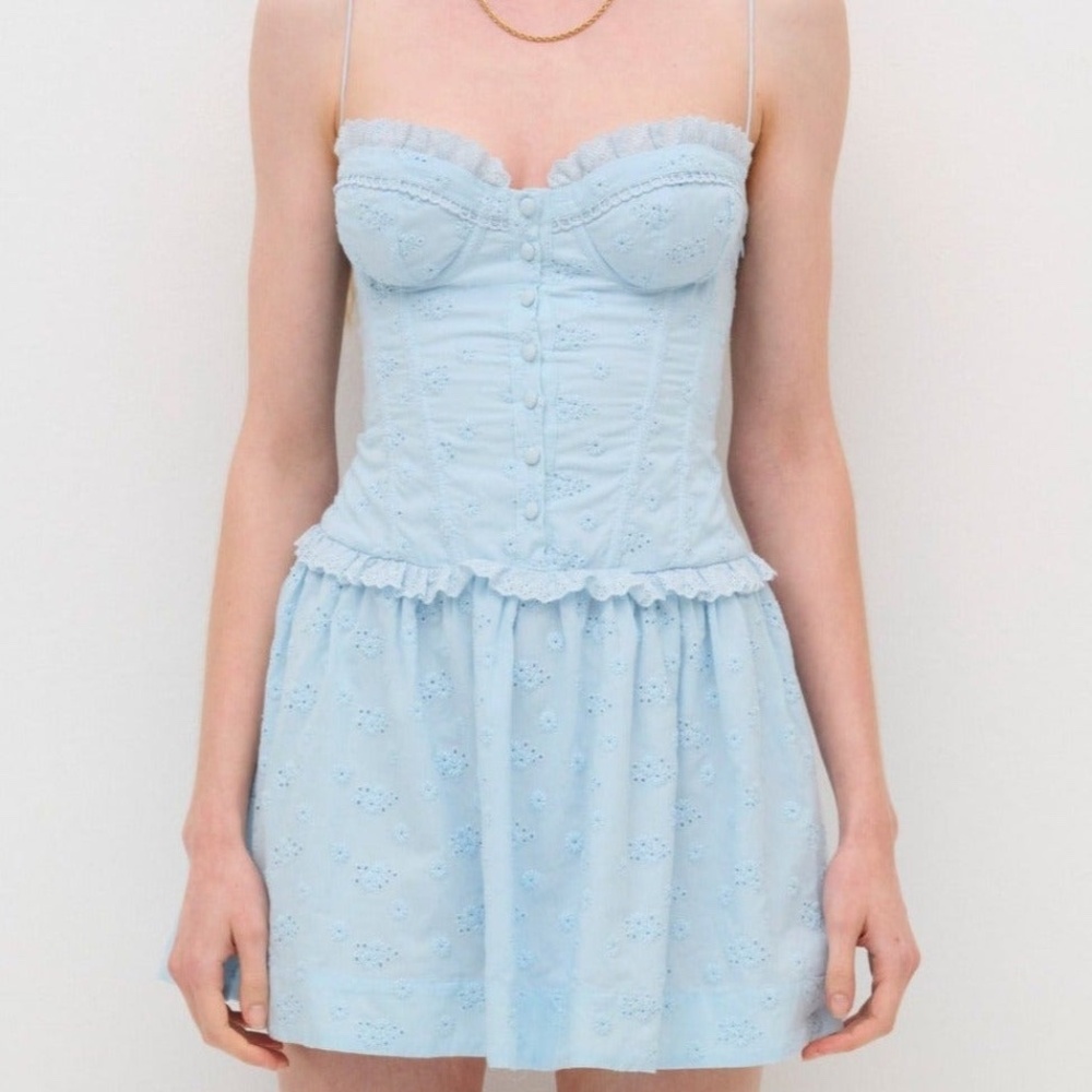 FOR LOVE & LEMONS Marlowe Mini Dress S / Blue